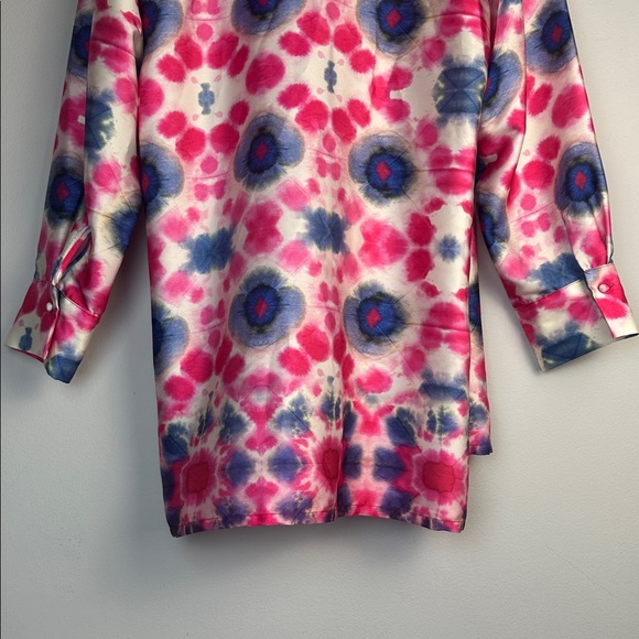 NWOT ZARA Printed Blazer Size XL Wrap Tie Tunic Top Lightweight Long Sleeve - Picture 14 of 16